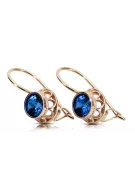 Vintage style Earrings Sapphire Original Vintage 14K Rose Gold vec117r